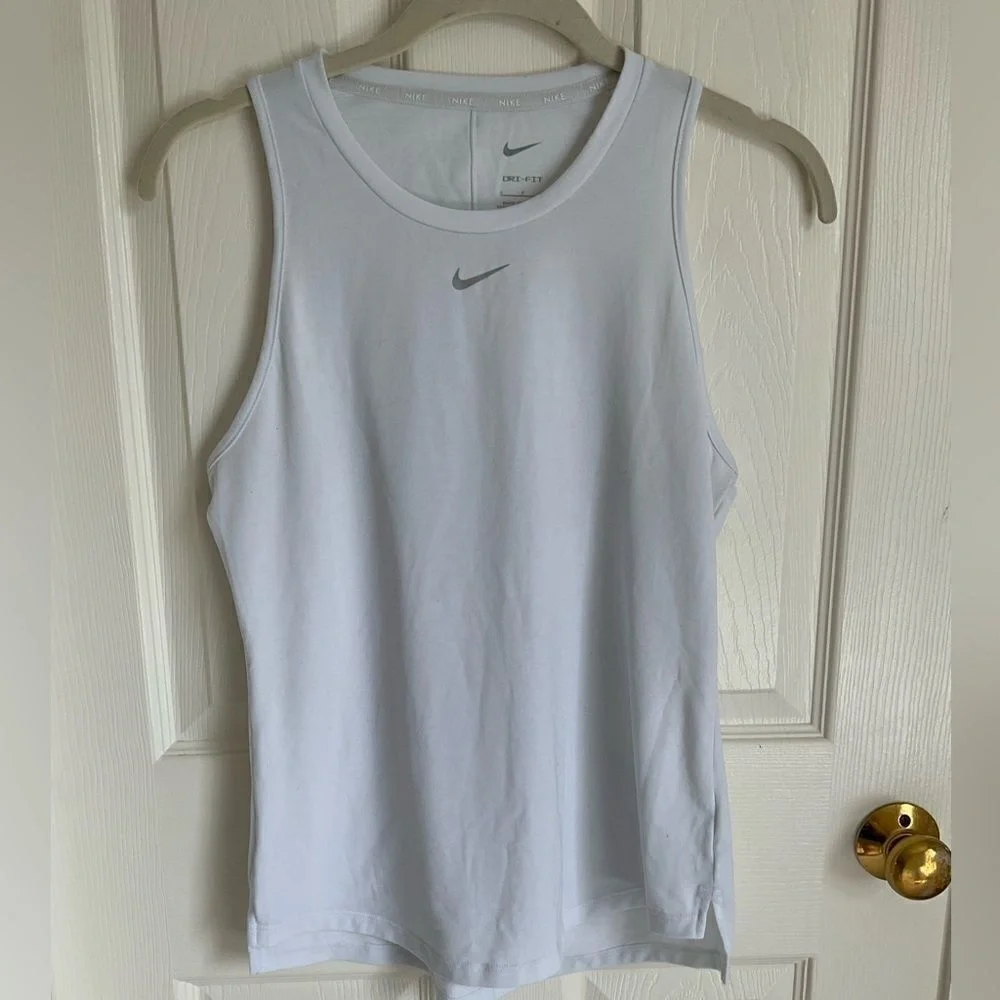 Nike Womens Dri Fit‎ Classic Fit White Tank Top Size Small - Picture 5 of 10